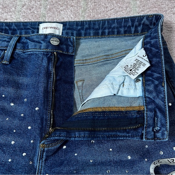 DRIFTWOOD Rhinestone Studded Blue Jeans Royce Size 31/27 Festival Sparkle - Picture 10 of 13